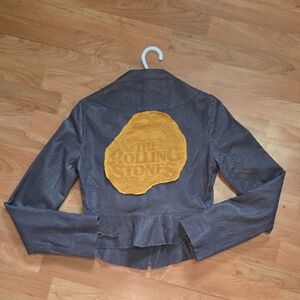 Rolling Stones Upcycled Womans Leather Jacket